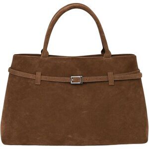 Luxury Faux Suede Tote Bag with Magnetic Closure - Effortless Elegance for Women